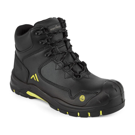 Composite Action Leather Mid Boot S3S ESD HRO SR SC FO - Black/Yellow