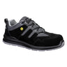 Composite Cow Suede Leather Trainer S1 ESD SR FO - Black/Grey