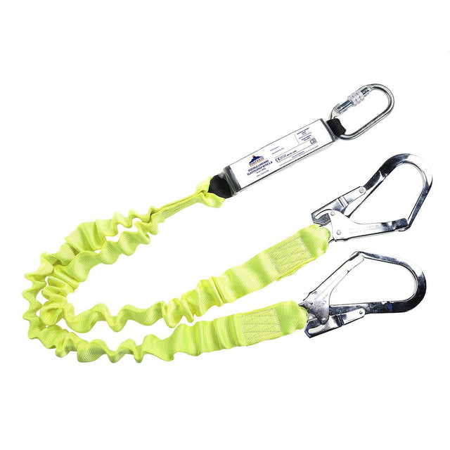 Double Elasticated 1.8m Lanyard With Shock Absorber - Yellow