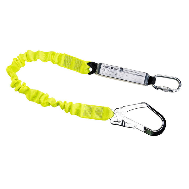 Single Elasticated 1.8m Lanyard With Shock Absorber - Yellow