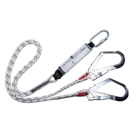 Double Kernmantle 1.8m Lanyard With Shock Absorber - White