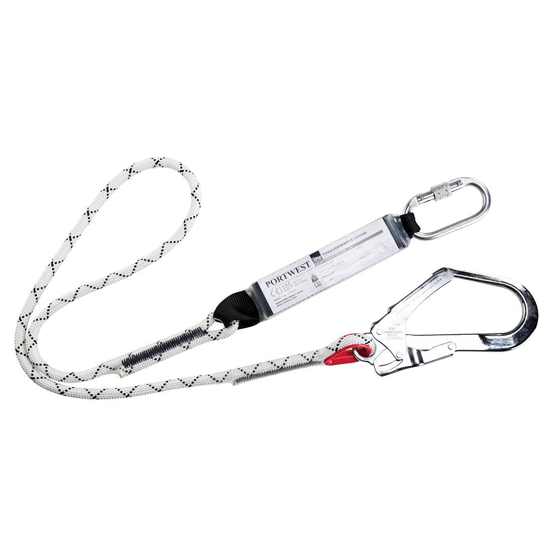 Single Kernmantle 1.8m Lanyard With Shock Absorber - White