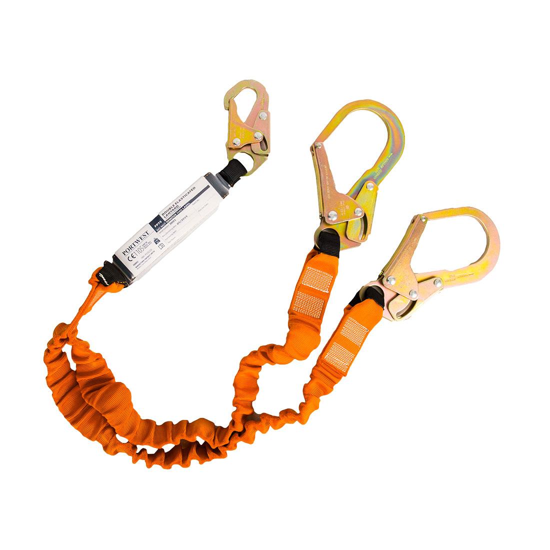 Double 140kg 1.8m Lanyard with Shock Absorber - Black/Orange
