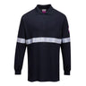 Modaflame Knit FR Long Sleeve Polo Shirt - Navy
