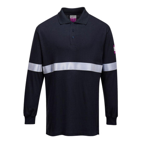 Modaflame Knit FR Long Sleeve Polo Shirt - Navy