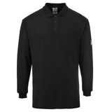 Modaflame Knit Anti-Static FR Long Sleeve Polo Shirt - Black