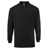 Modaflame Knit Anti-Static FR Long Sleeve Polo Shirt - Black