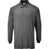 Modaflame Knit Anti-Static FR Long Sleeve Polo Shirt - Grey