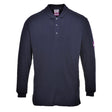 Modaflame Knit Anti-Static FR Long Sleeve Polo Shirt - Navy