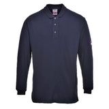Modaflame Knit FR Long Sleeve Polo Shirt - Navy