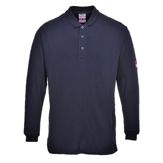 Modaflame Knit FR Long Sleeve Polo Shirt - Navy