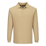 Modaflame Knit Anti-Static FR Long Sleeve Polo Shirt - Tan