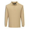 Modaflame Knit Anti-Static FR Long Sleeve Polo Shirt - Tan