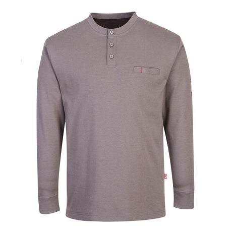 Bizflame Knit FR Long Sleeve Henley - Grey
