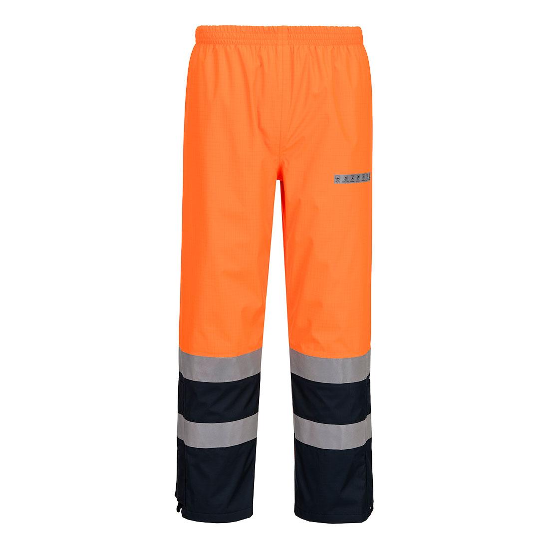 Bizflame Rain+ Hi-Vis Multi-Norm Contrast FR Trousers - Orange/Navy