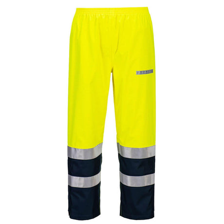 Bizflame Rain+ Hi-Vis Multi-Norm Contrast FR Trousers - Yellow/Navy
