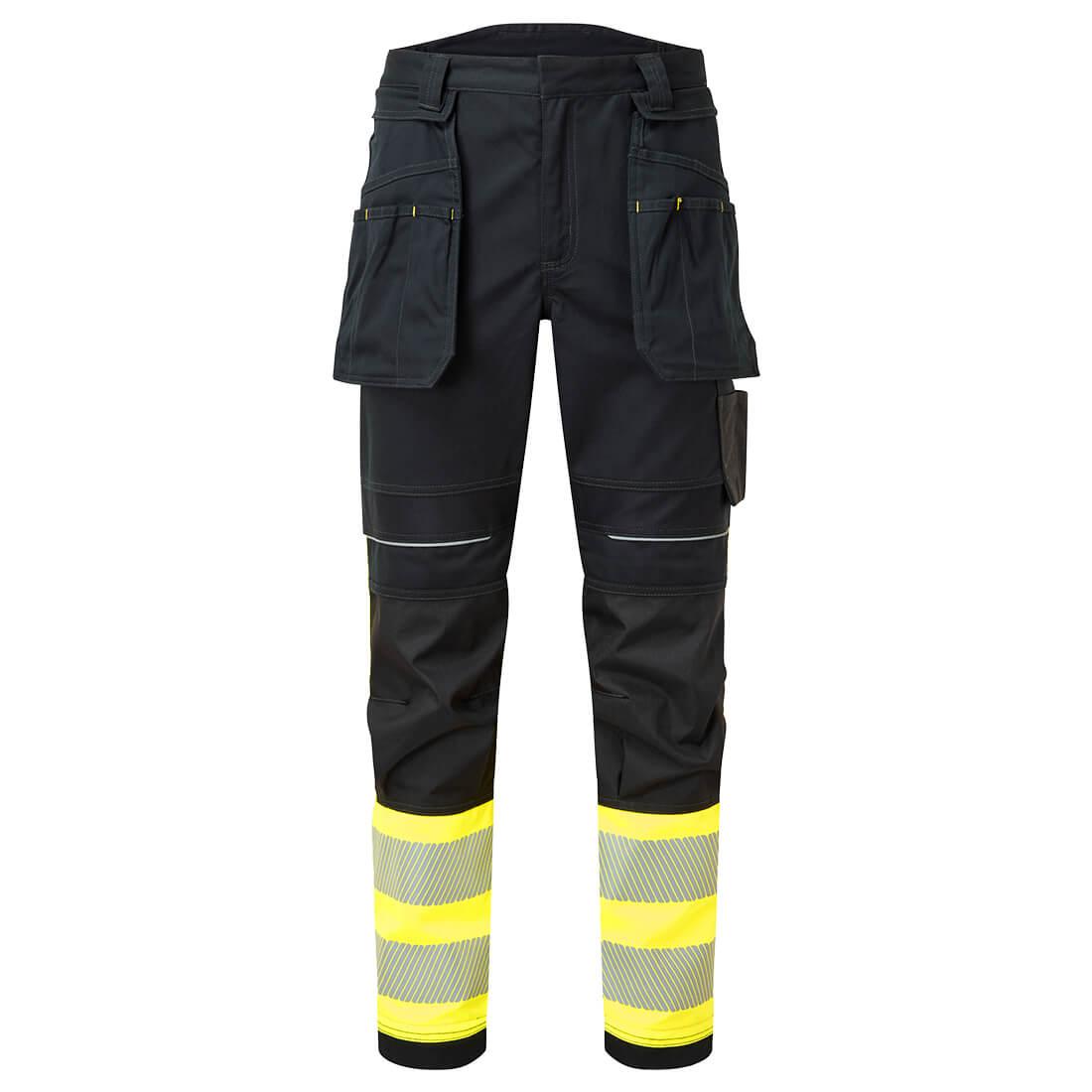 PW3 Modaflame Work Hi-Vis Class 1 FR Holster Trousers - Yellow/Black