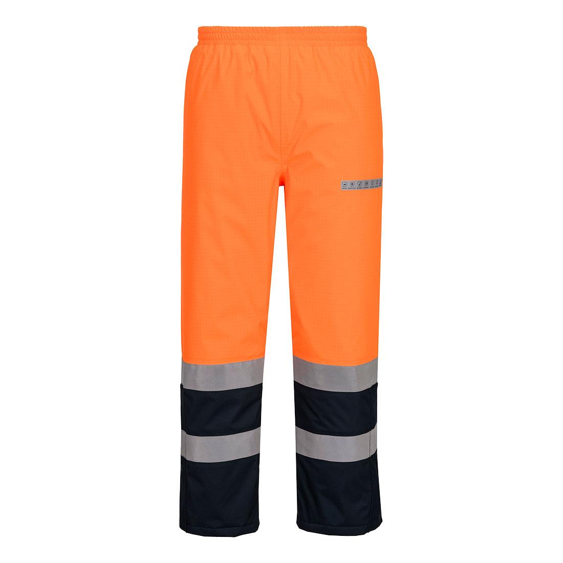 Bizflame Rain+ Hi-Vis Multi-Norm Contrast FR Winter Trousers - Orange/Navy