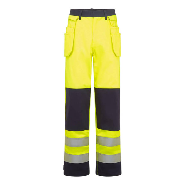 Bizflame Work Hi-Vis Contrast FR Holster Trousers - Yellow/Navy