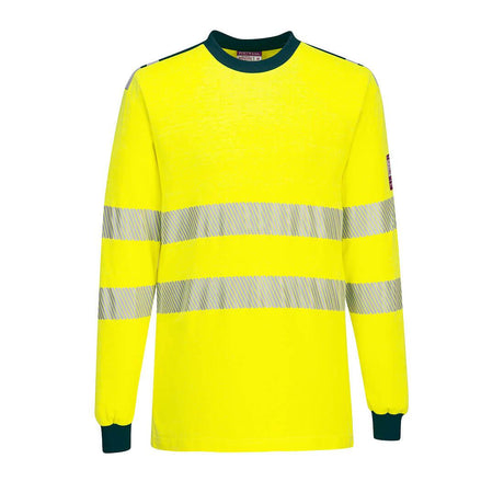 PW3 Modaflame Knit Hi-Vis FR Long Sleeve T-Shirt - Yellow/Navy