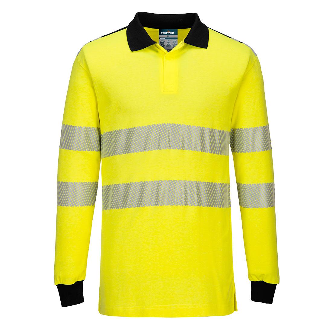 PW3 FR Modaflame Knit Hi-Vis Polo Shirt - Yellow/Black