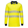 PW3 Modaflame Knit Hi-Vis FR Long Sleeve Polo Shirt - Yellow/Navy