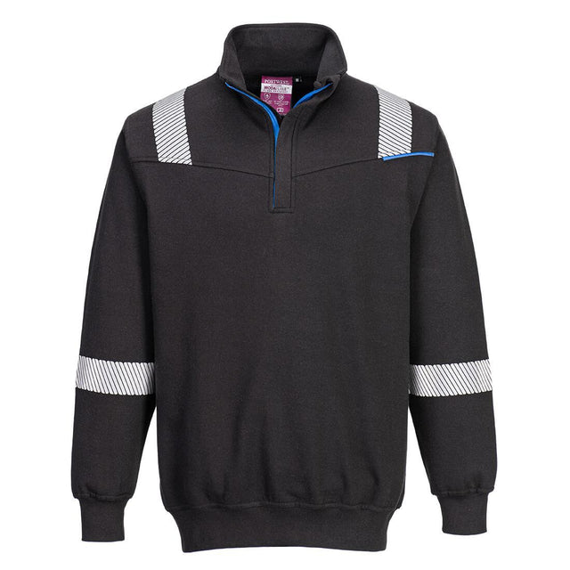 WX3 Modaflame Knit FR 1/4 Zip Sweatshirt - Black