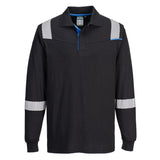 WX3 FR Modaflame Knit Long Sleeve Polo Shirt - Black