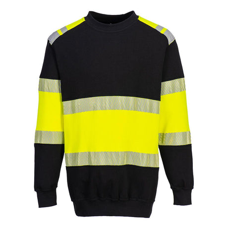 PW3 Modaflame Knit Hi-Vis Class 1 FR Sweatshirt - Yellow/Black