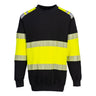 PW3 Modaflame Knit Hi-Vis Class 1 FR Sweatshirt - Yellow/Black