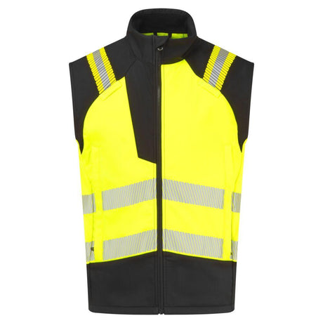 PW3 Modaflame Softshell Hi-Vis FR Gilet - Yellow/Black