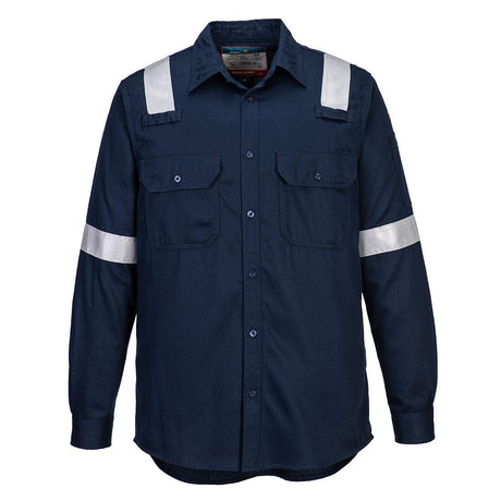Bizflame Work Lightweight Anti-Static FR Shirt - Navy