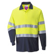 Modaflame Knit Anti-Static Two Tone FR Polo Shirt - Yellow/Navy