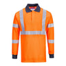 Modaflame Knit HVO FR Long Sleeve Polo Shirt - Orange