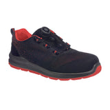 Portwest Composite Wire Lace Safety Trainer Knit S1P - Black/Red
