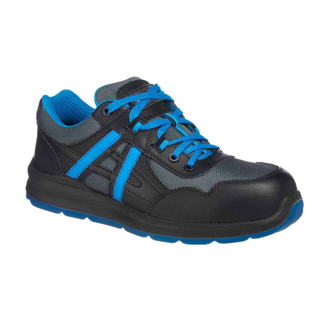 Composite Leather and Mesh Trainer S1P SRC - Black/Blue