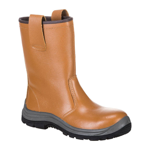 Steel Action Leather Rigger Boot S1P HRO SRC CI - Tan
