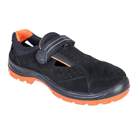 Steel Cow Suede Leather Sandal S1 SR FO - Black