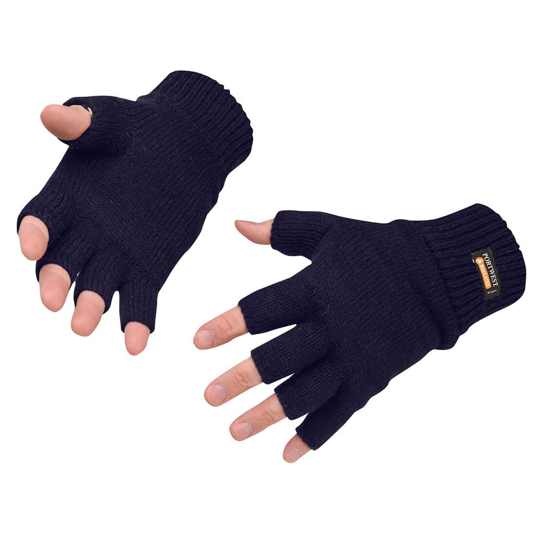 Insulated Fingerless Knit Glove - Navy