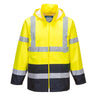 Hi-Vis Contrast Classic Rain Jacket - Yellow/Navy