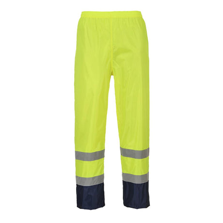 Hi-Vis Contrast Classic Rain Trousers - Yellow/Navy