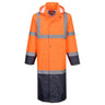 Hi-Vis Contrast Raincoat 122cm - Orange/Navy