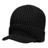 Beanie Hat with Peak - Black