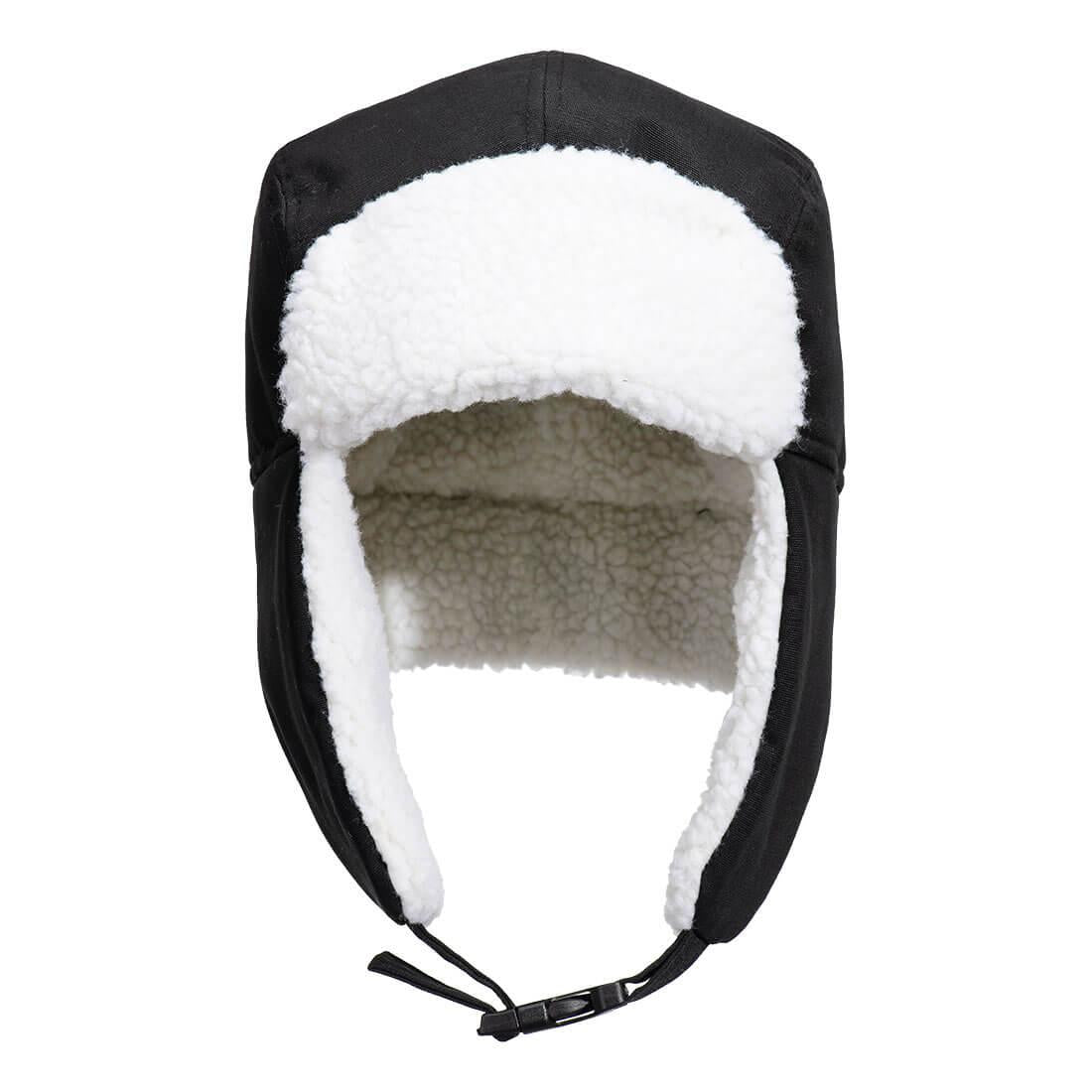 Sherpa Lined Trapper Hat - Black