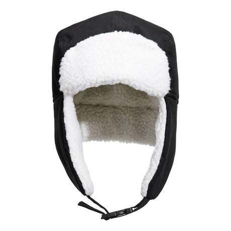 Sherpa Lined Trapper Hat - Black