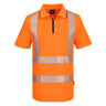 KX3 Sport Hi-Vis Zip Polo Shirt S/S - Orange