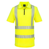 KX3 Sport Hi-Vis Zip Polo Shirt S/S - Yellow