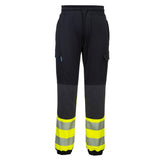 PW3 Hi-Vis Flexi Class 1 Joggers - Black/Yellow