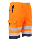 Hi-Vis Lightweight Polycotton Shorts - Orange/Navy