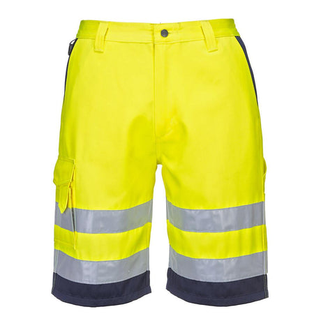 Hi-Vis Lightweight Polycotton Shorts - Yellow/Navy